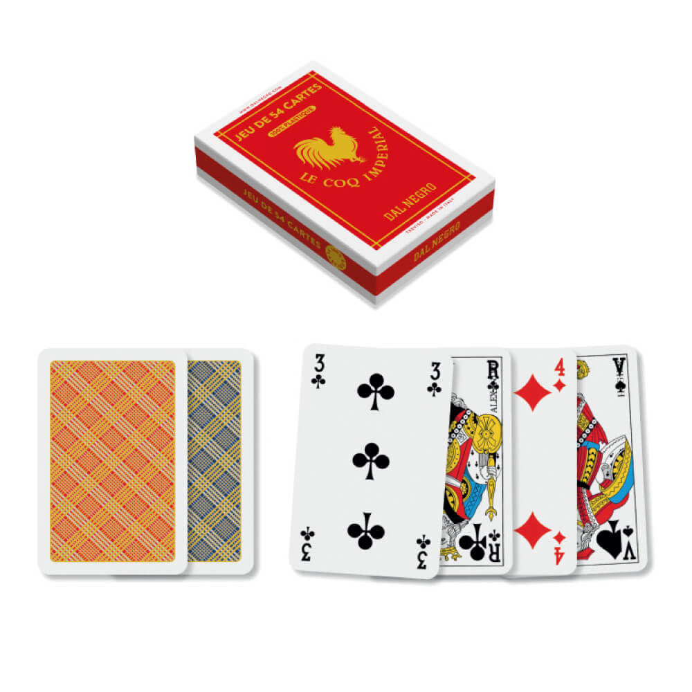jeu de 54 cartes 100% plastique à index français - jeux de carte à
